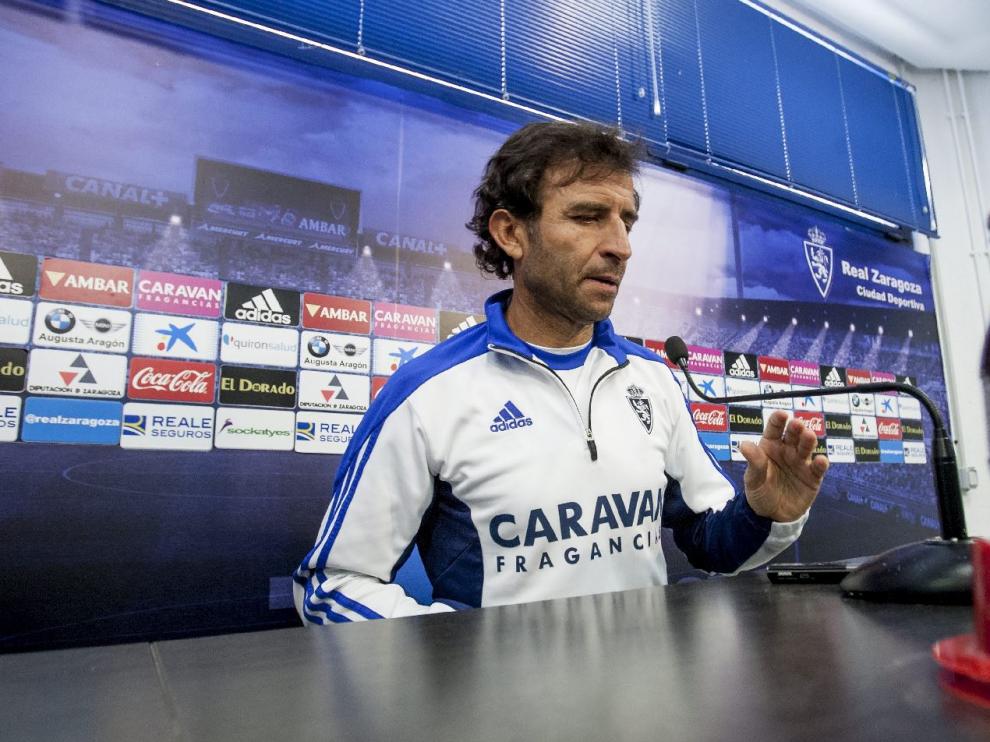 Luis Milla, en la tarde de este lunes, en la sala de prensa de la Ciudad Deportiva.