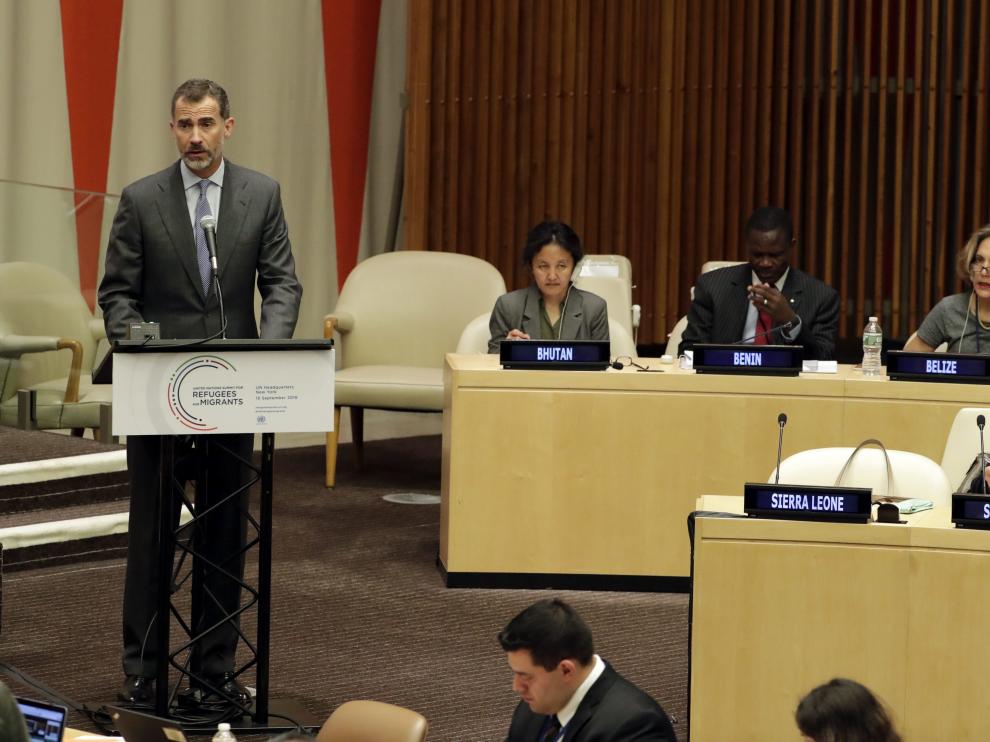 El Monarca, durante su intervención en Naciones Unidas