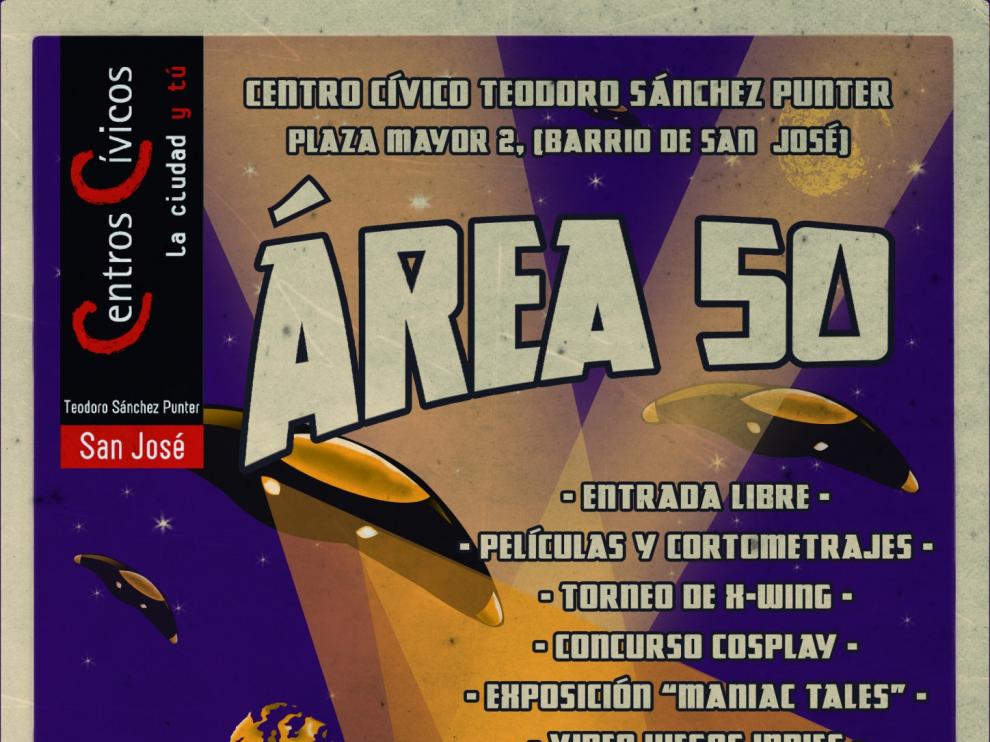 Cartel de 'Área 50', la sexta edición de la Muestra de Cine Fantástico y de Terror de Zaragoza.