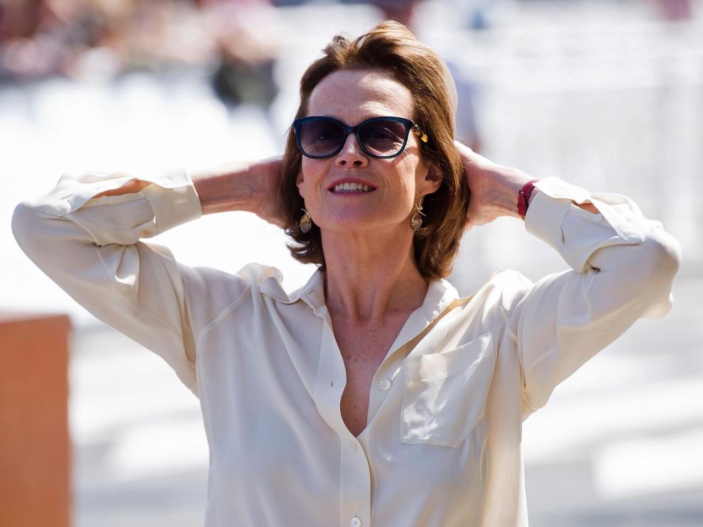 Sigourney Weaver tras su llegada a San Sebastián