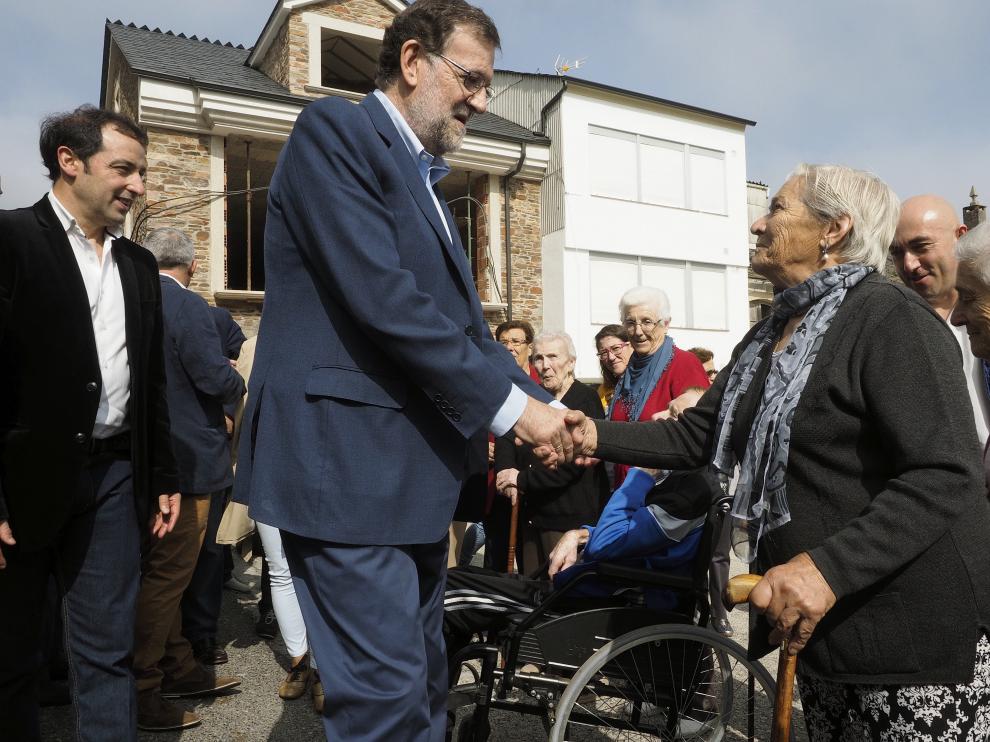 Mariano Rajoy, este miércoles durante un acto en Cospeito (Lugo).