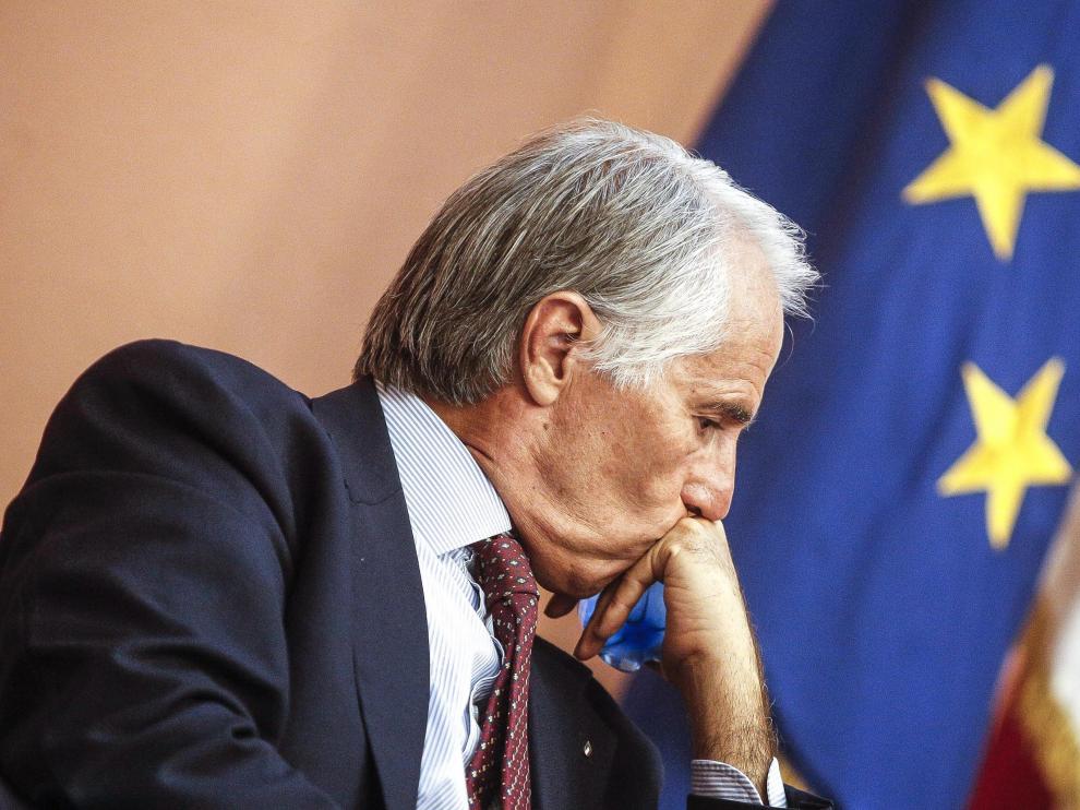 El presidente del Comité Olímpico Italiano Giovanni Malagò durante una rueda de prensa