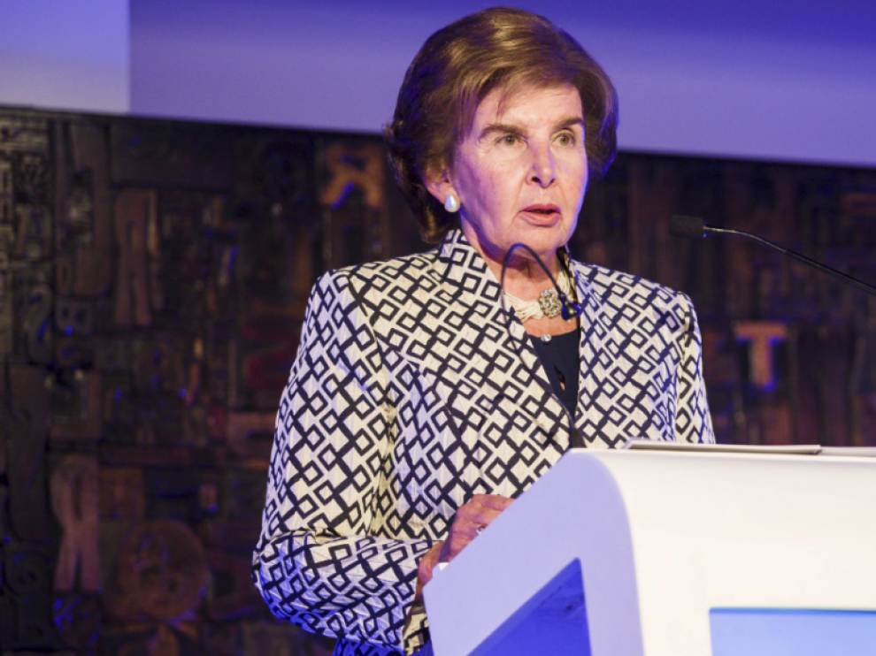 Pilar de Yarza, presidenta editora de HERALDO, durante su intervención en la gala de entrega de premios HERALDO en su edición de 2016.