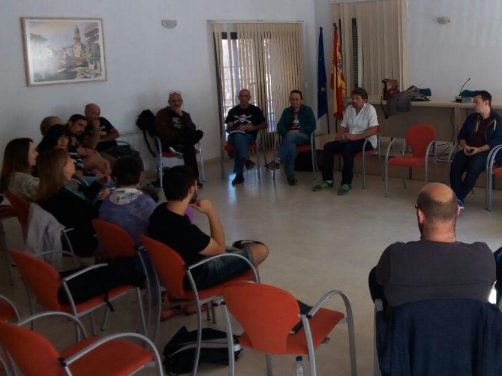 Un momento del encuentro de círculos de Podemos en Utrillas.