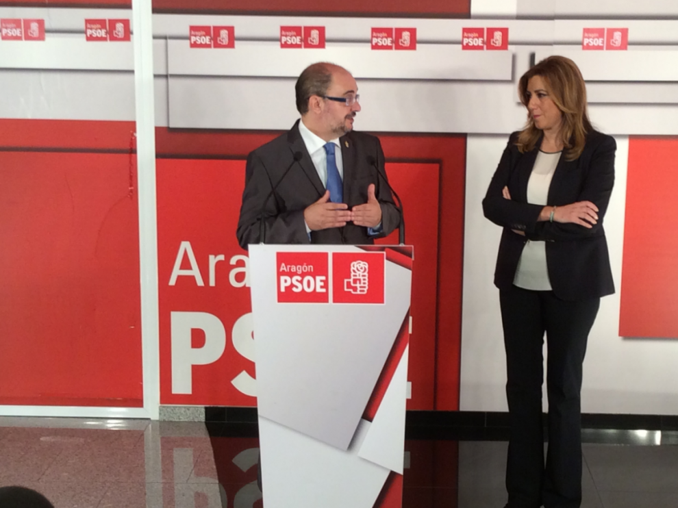 Javier Lambán y Susana Díaz en una imagen de archivo.