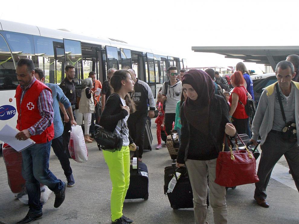 Llegada de refugiados a España procedentes de Grecia.