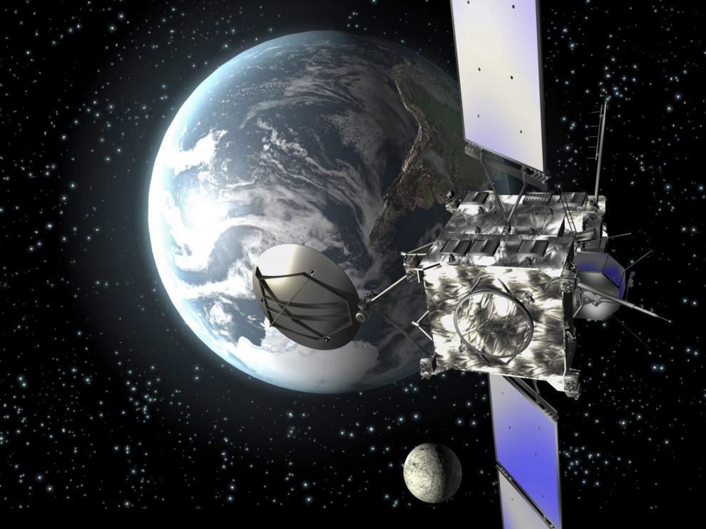 Fotografía de la Agencia Espacial Europea que muestra una animación por ordenador de la sonda Rosetta