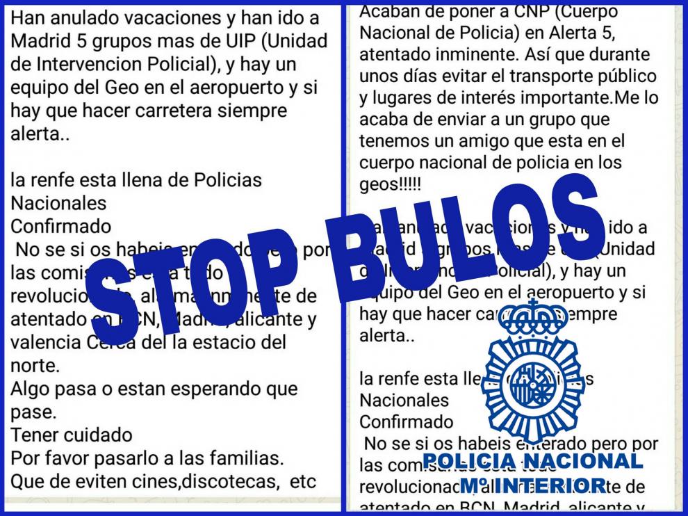 Bulo difundido por las redes sociales sobre un atentado terrorista inminente.