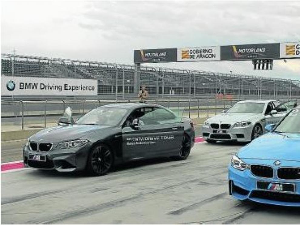 Varios de los BMW de la serie M que se pudieron probar en Motorland.