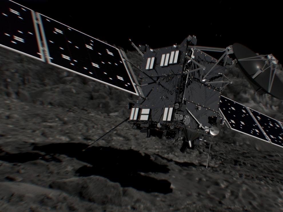 Recreación del descenso de Rosetta.