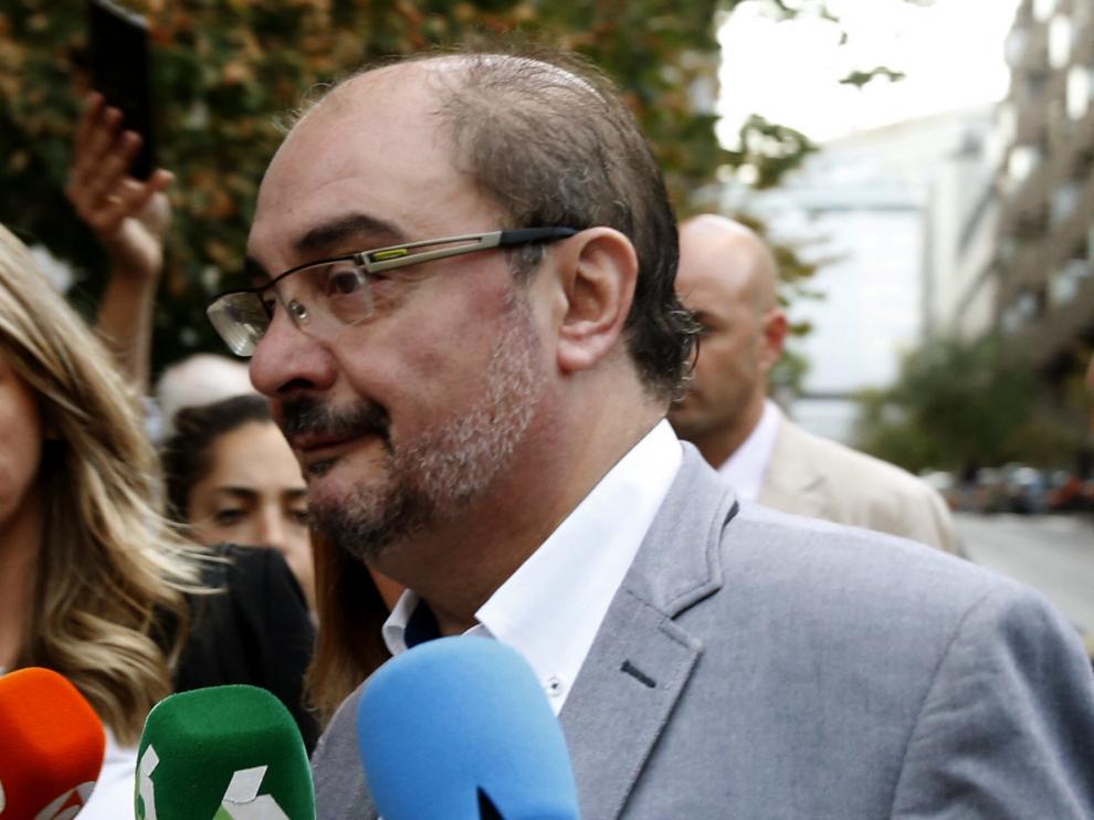 Javier Lambán a su llegada al Comité Federal del PSOE
