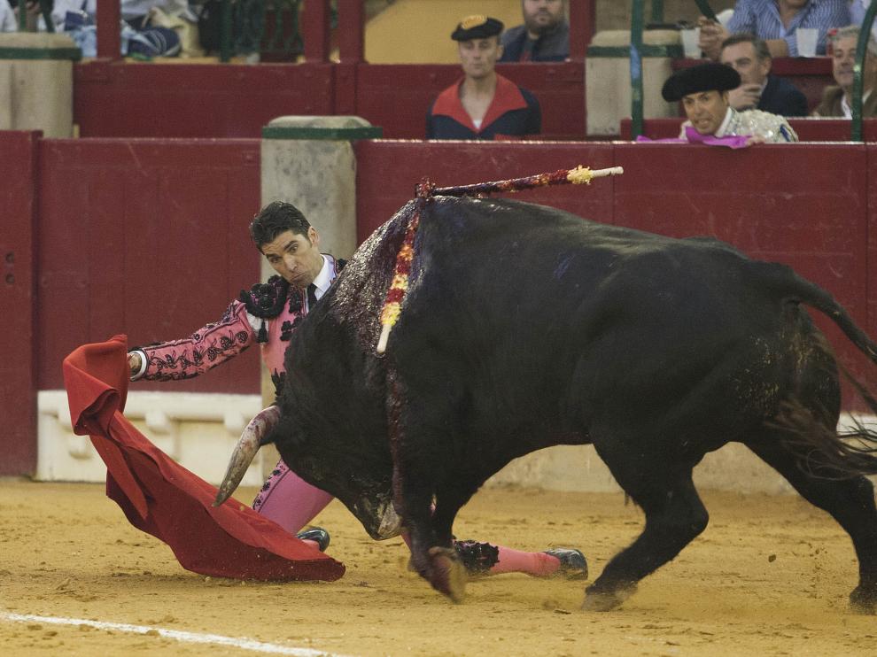 Cayetano, durante la corrida en Zaragoza