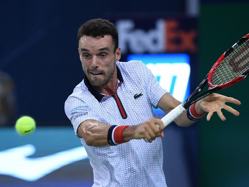 Roberto Bautista durante el partido contra Djokovic.