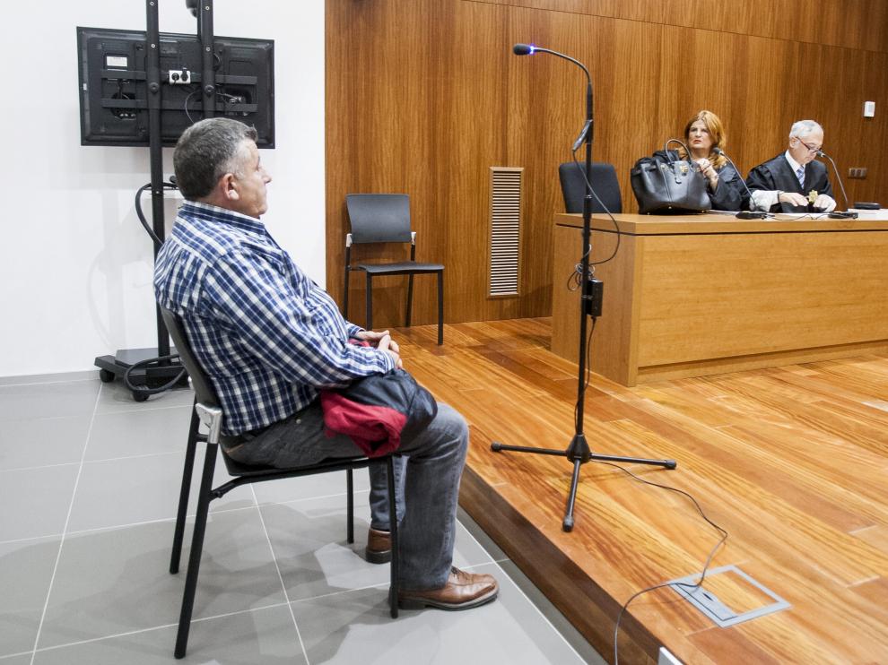 Pedro L. C., ayer en la Audiencia Provincial de Zaragoza.