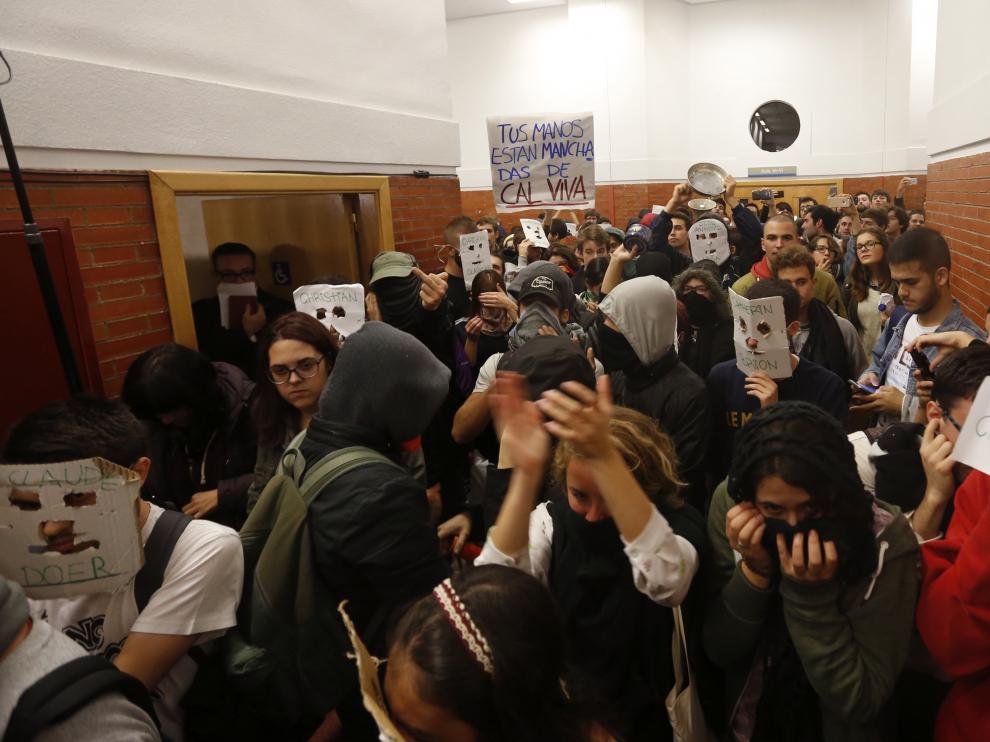 Protesta en la Universidad Autónoma de Madrid.