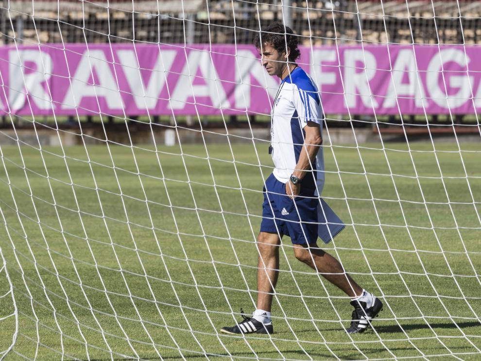 Milla, en un entrenamiento en la Ciudad Deportiva.