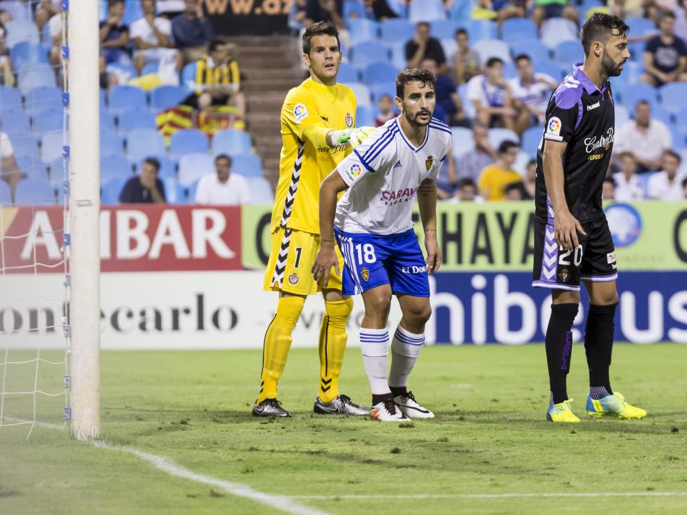 Juan Muñoz, durante el partido del Real Zaragoza contra el Valladolid de Copa del Rey