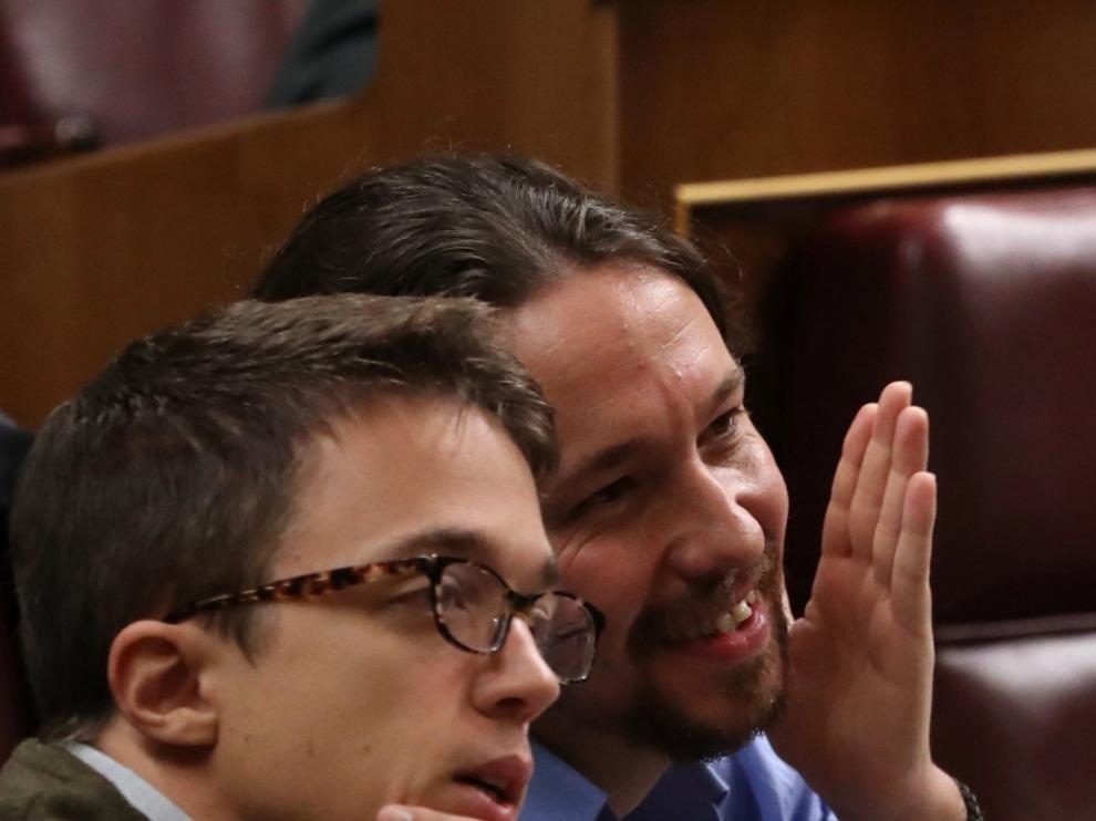 Iglesias y Errejón, en el Congreso