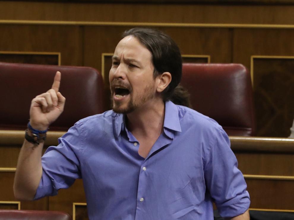 Pablo Iglesias, este jueves en el Congreso.
