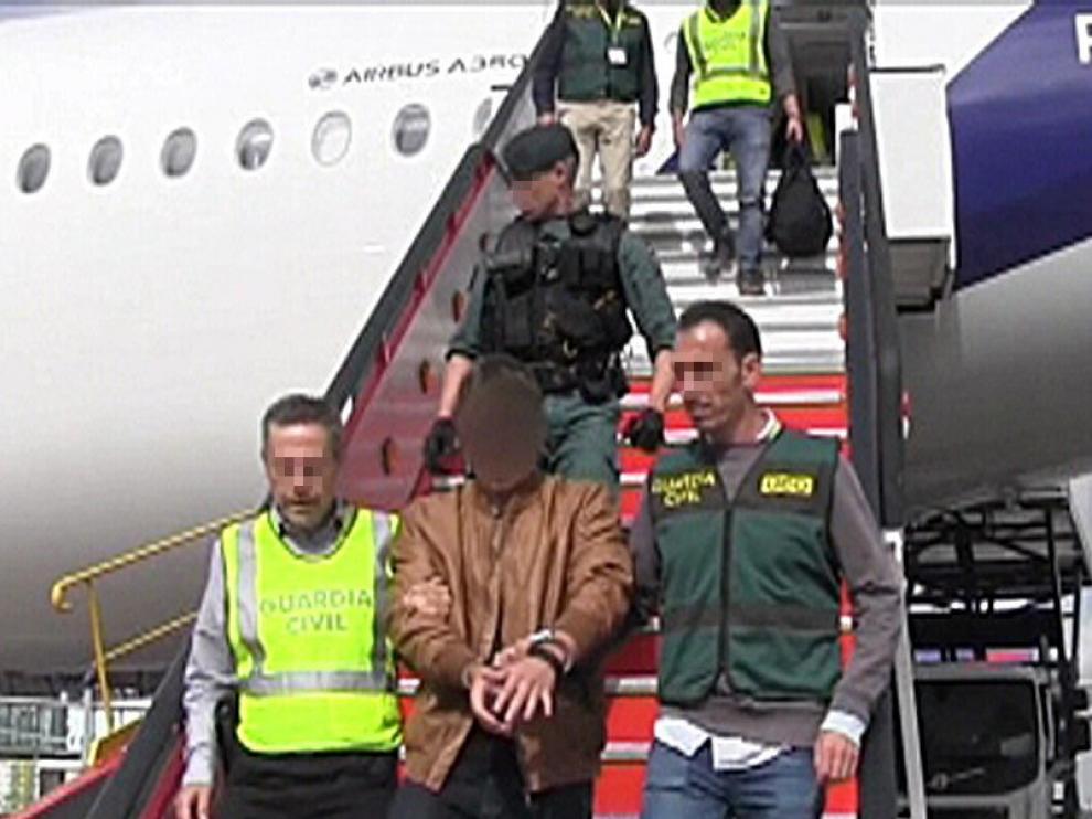 Llegada este jueves al aeropuerto de Barajas de Patrick Gouveia.