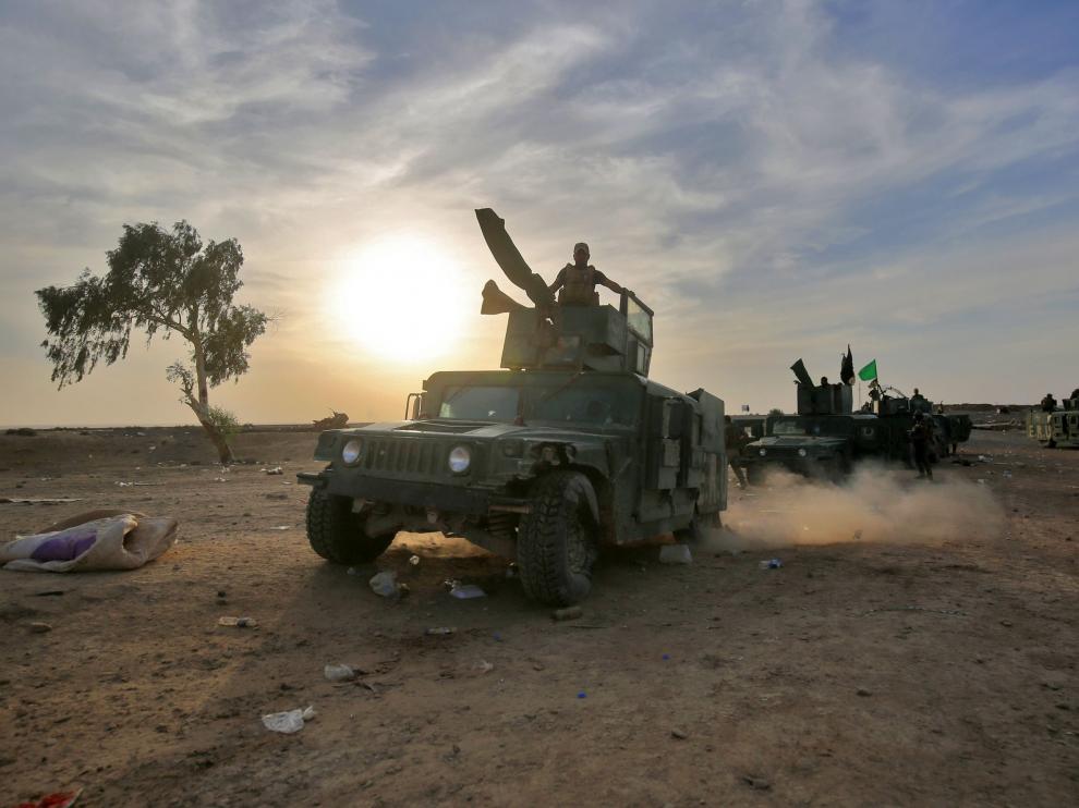 Fuerzas iraquíes, en su camino hacia Mosul.