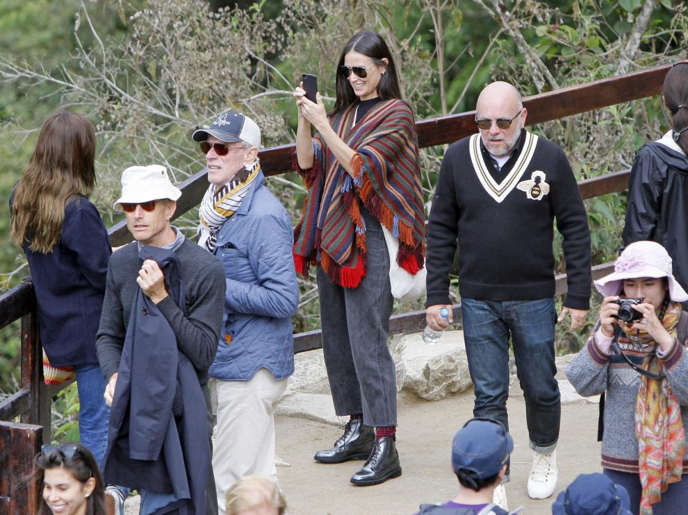 La actriz Demi Moore durante su visita el Machu Picchu.