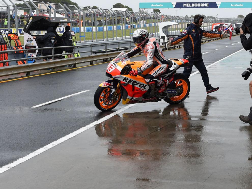 Marc Márquez durante la primera jornada en Philip Island.