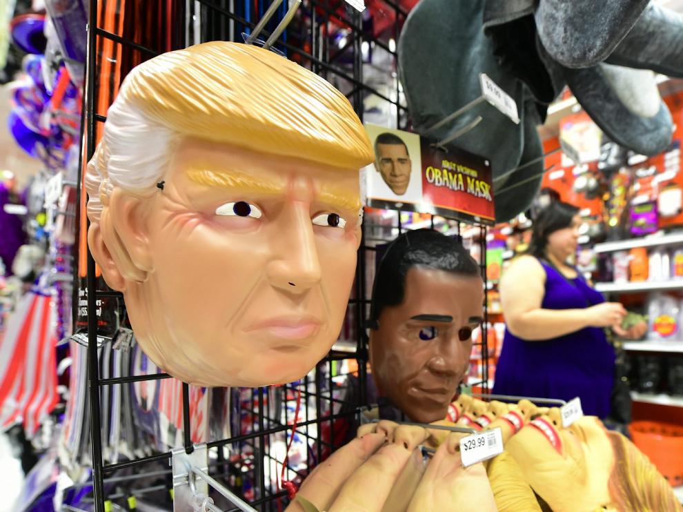 Máscaras de Halloween de Donald Trump y Obama