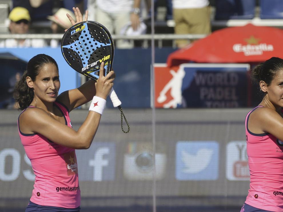 Las hermanas Sánchez Alayeto celebran su victoria en la final del World Padel Tour Open Valladolid 2016, ante la pareja formada por Gemma Trial y Lucía Sáinz.