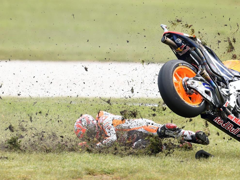 La caída de Marc Márquez en el Gran Premio de Australia