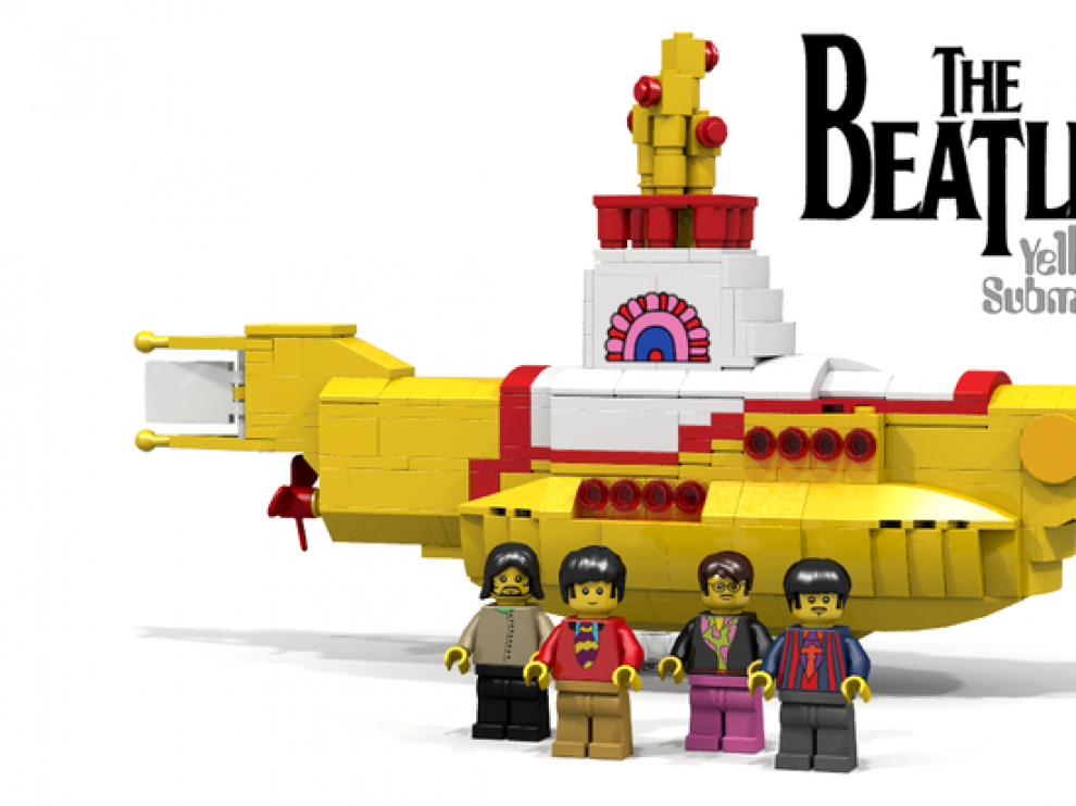 Figuritas de los Beatles y su 'Yellow submarine'