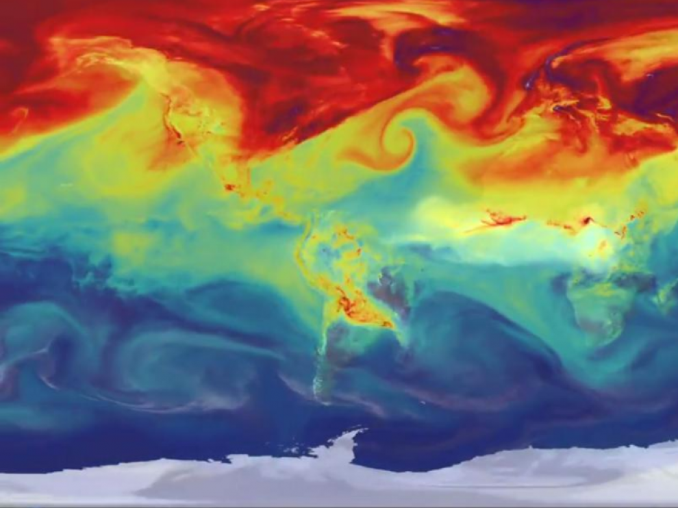 Mapa del flujo de dióxido de carbono
