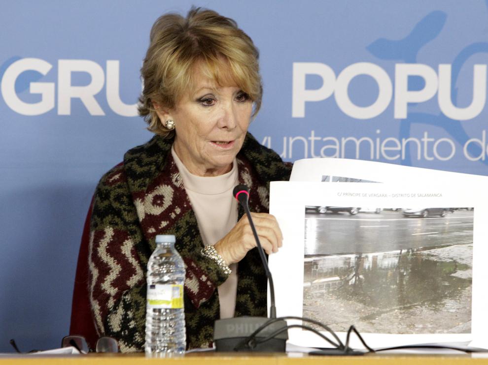 Esperanza Aguirre, este lunes en Madrid.