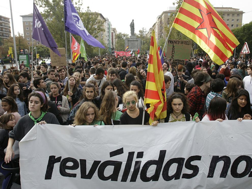Manifestación en Zaragoza este miércoles.
