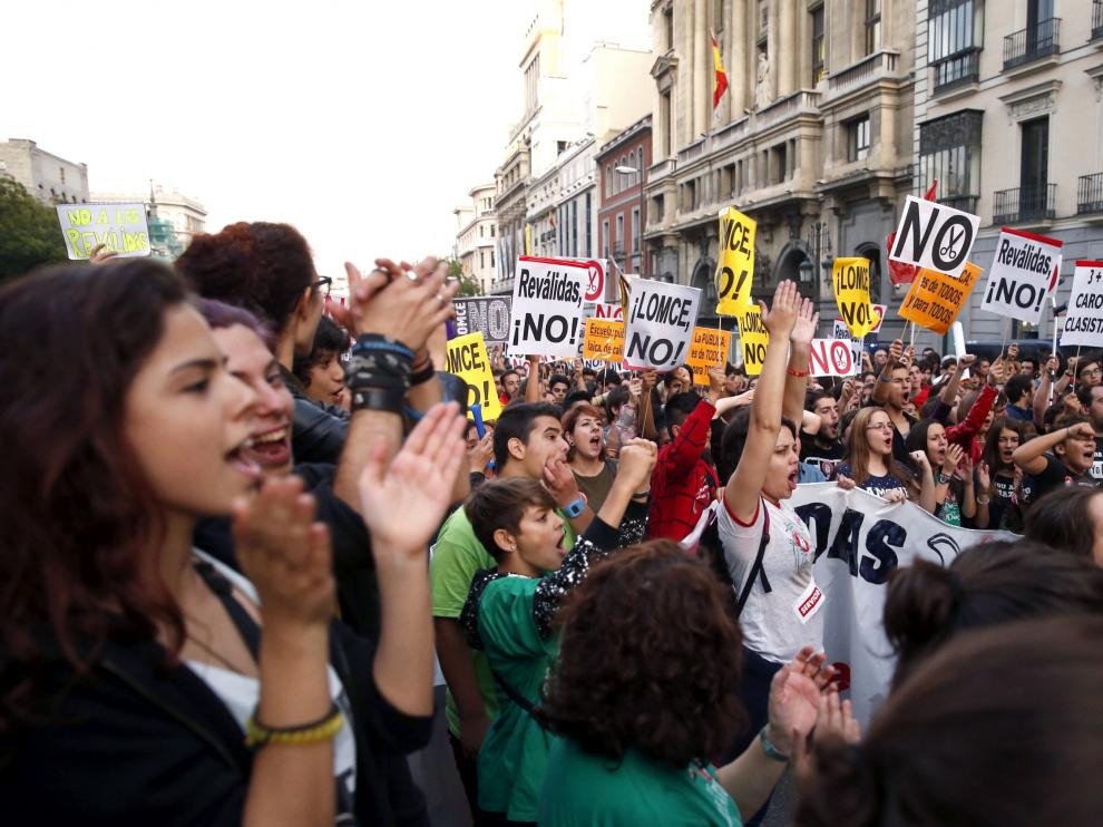 Manifestación contra las reválidas este miércoles.