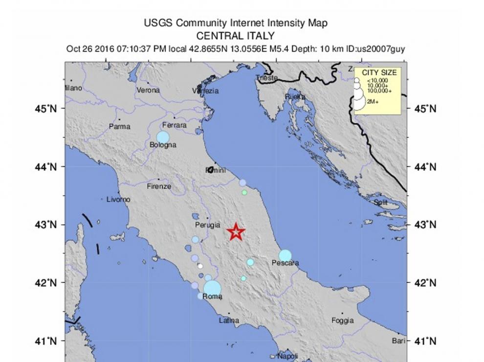 Localización del terremoto