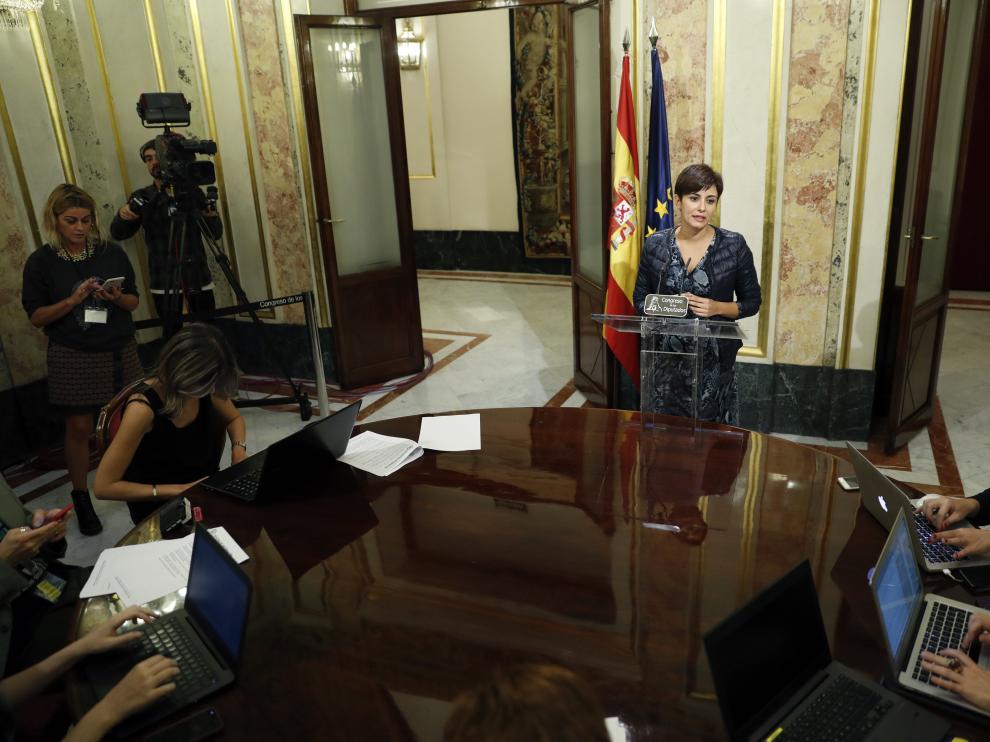 La socialista Isabel Rodríguez, este miércoles en el Congreso.
