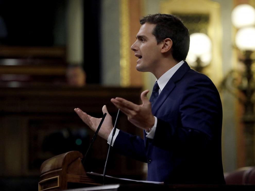 Alber Rivera durante su intervención en el Congreso.