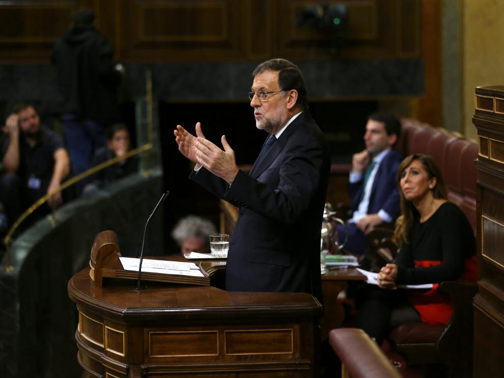Mariano Rajoy durante el debate de investidura
