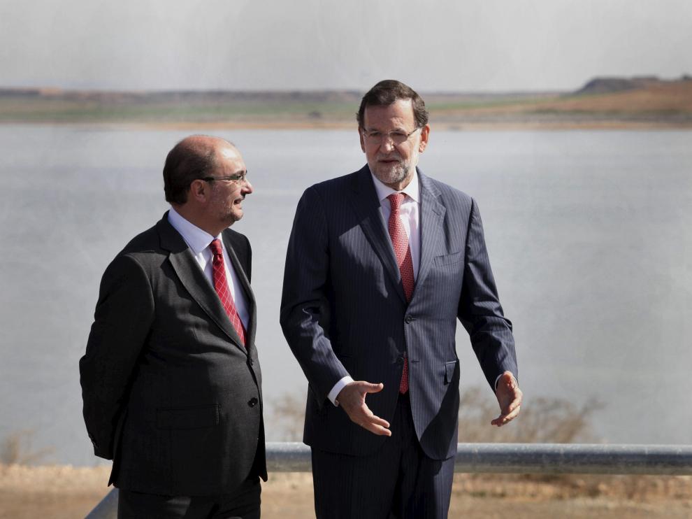 Los presidentes de Aragón y España, Javier Lambán y Mariano Rajoy.