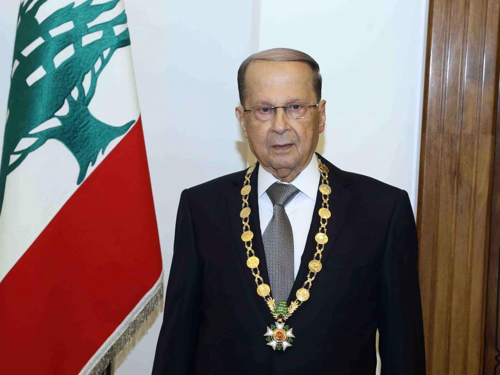El presidente libanés, el exgeneral Michel Aoun.