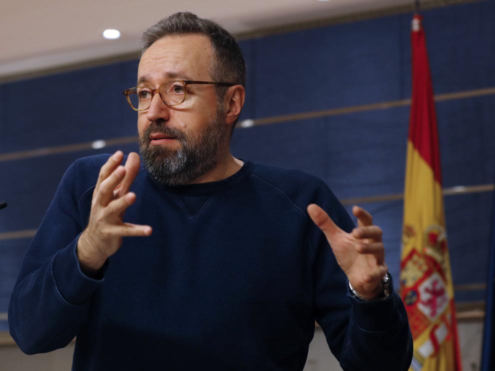 Juan Carlos Girauta durante su comparecencia tras conocerse la composición del nuevo Gobierno.