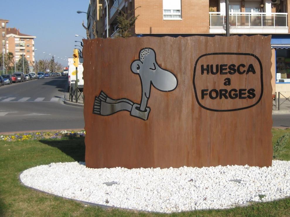 Rotonda de Huesca en homenaje a Forges