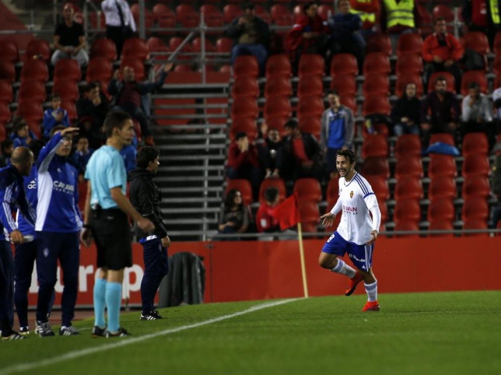 Juan Muñoz celebra su golazo en Mallorca