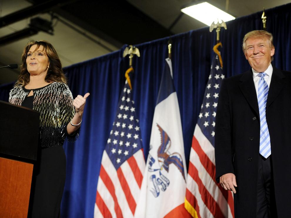 Sarah Palin junto a Trump