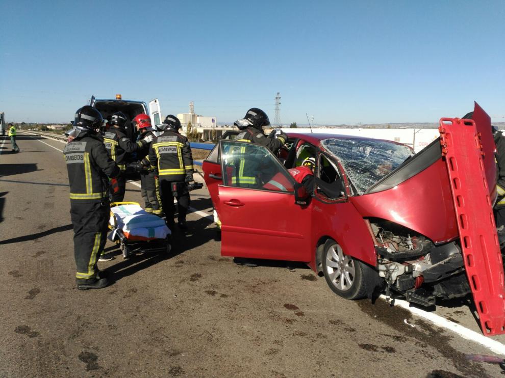 Imagen de uno de los recientes accidentes en la N-232.