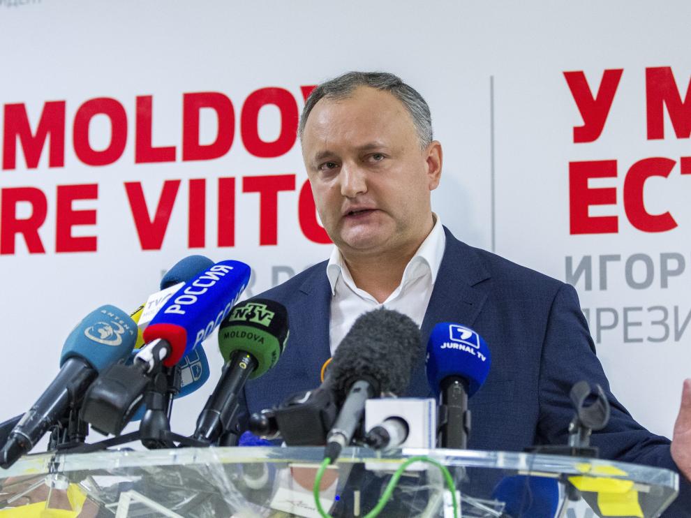 Igor Dodon tras la segunda ronda de las elecciones presidenciales.