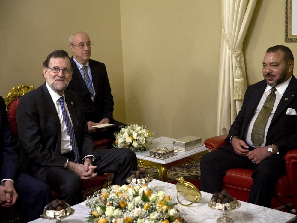 Rajoy y el rey Mohamed VI, durante su cita de este martes.
