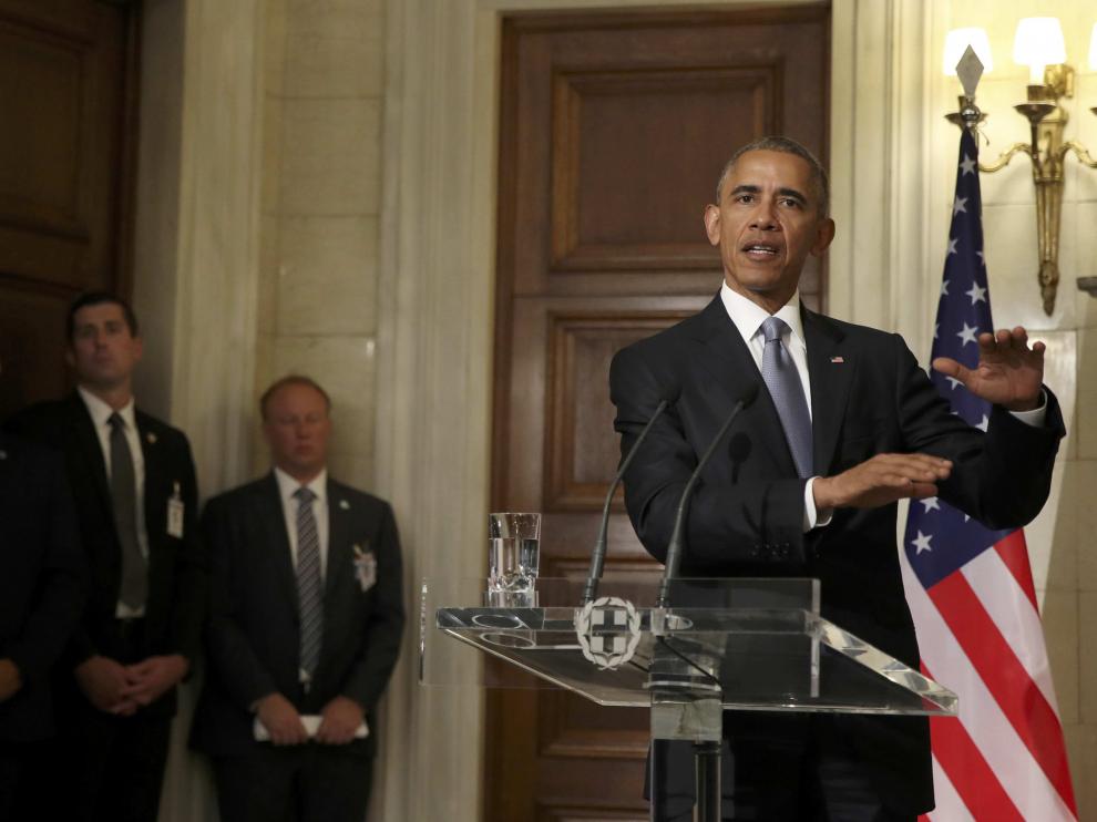Obama, este martes en Atenas.