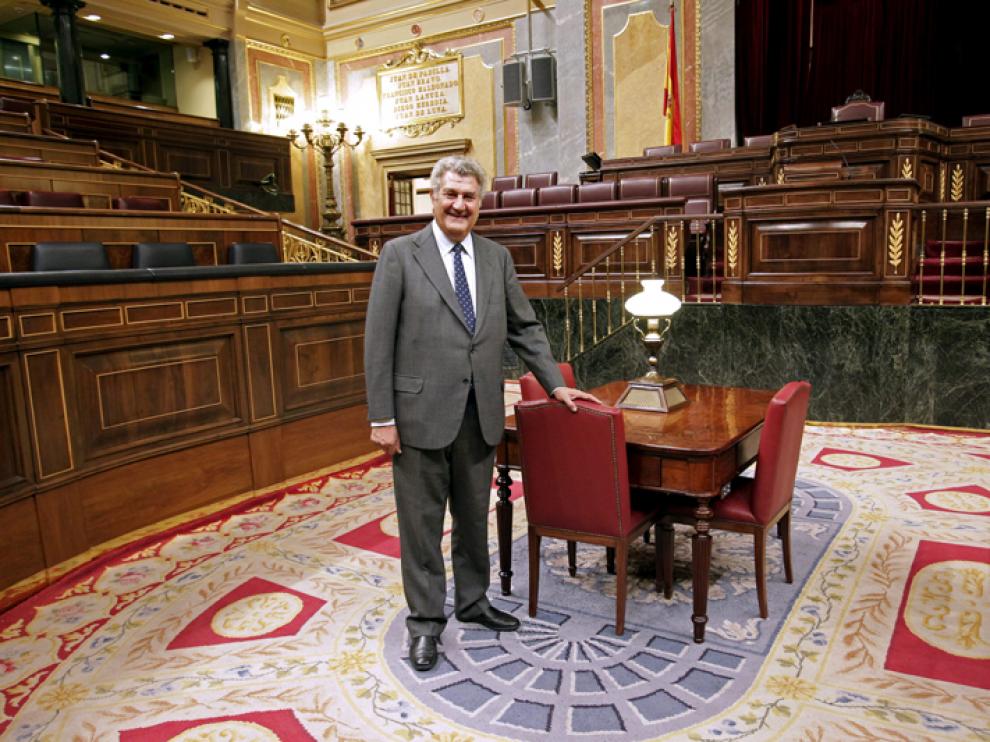 El presidente del Congreso y candidato del PP por Soria, Jesús Posada, en la Cámara Baja.